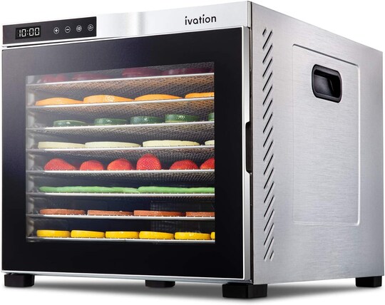 Ivation, Stainless Steel Tray Food Dehydrator For Snacks, Fruit & Beef Jerky